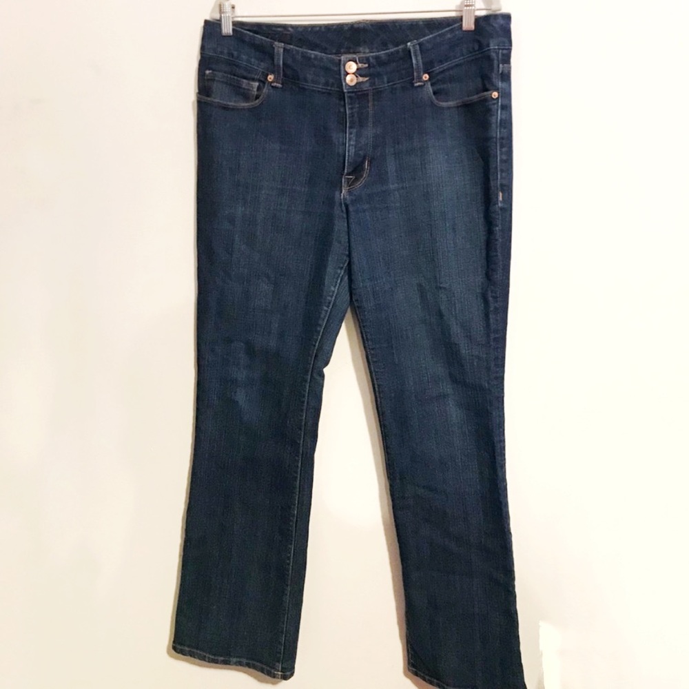 Seven7 Jeans Bootcut Dark Wash Five Pocket Zip Fly w/ 2 Buttons Sz 14 GUC